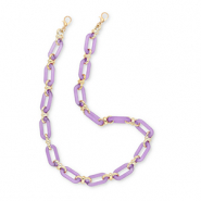 Cordon téléphonique tendance en acrylique Violet lavande-doré