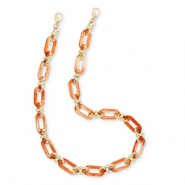 Cordon téléphonique tendance en acrylique Orange-doré
