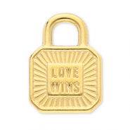 Breloques en acier Inox fermoir "love wins" Doré