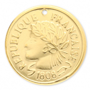 Breloques en acier Inox monnaie Doré