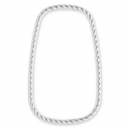 Apprêts en acier Inox connecteur rectangle Argenté