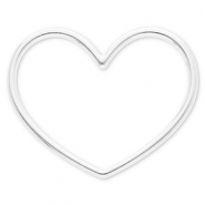 Apprêts en acier Inox connecteur coeur Argenté