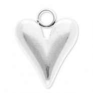 Breloques en acier Inox coeur Argenté