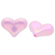 Perles acryliques cœur Violet lilas-AB coating