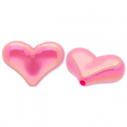 Perles acryliques cœur Rose foncé-AB coating