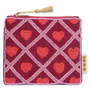 BY31&reg; Trousse c&oelig;urs Rose lilas-rouge porto-rouge corail-dor&eacute;