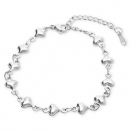 Bracelets en acier Inox cœurs Argenté