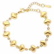 Bracelets en acier Inox cœurs Doré