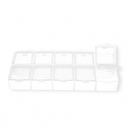 Bo&icirc;te de rangement bijoux avec 10 compartiments Transparent
