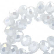 Perles à facettes 4x3mm disque Gris clair-pearl diamant coating