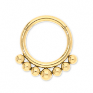 Piercing d&rsquo;oreilles en acier Inox clicker anneau avec boules Dor&eacute;