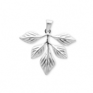 Breloques en acier Inox feuille Argenté