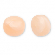 Perles acryliques disque Orange pêche-blanc