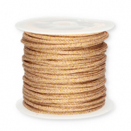 Fil macramé tressé 2mm Doré-rose vintage