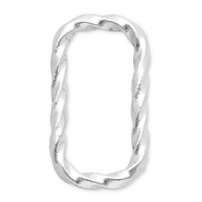 Apprêts en acier inox connecteur rectangle Argenté