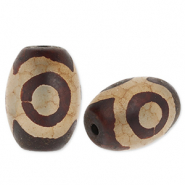 Perles en pierre naturelle Calc&eacute;doine "grain de riz" Marron-beige