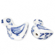 Perles en céramique canard Blanc cassé-bleu de Delft