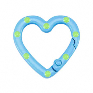 Apprêts colorés anneau porte-clés coeur Bleu clair- vert