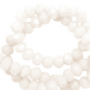 Perles à facettes 4x3mm disque Blanc doux-pearl shine coating