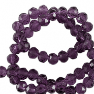 Perles à facettes 3x2mm disque Heishi Violet aubergine