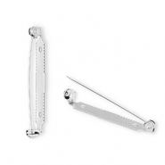 Apprêts en acier inox épingle pour broche Argenté