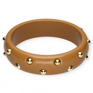 Bracelets jonc en résine avec clous Marron-doré