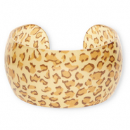 Bracelets jonc en résine avec imprimé léopard Multicolore marron