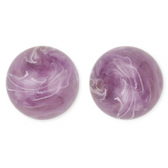 Perles acryliques 20 mm rond Violet-marron-marbré