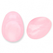 Perles acryliques ovale Rose-marbré