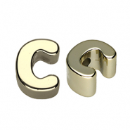 Perles acryliques alphabet lettre C Doré