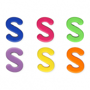 Perles acryliques alphabet lettre S Multicolore