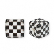 Perles acryliques carré avec cubes Noir-blanc