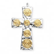 Breloques en acier Inox croix Argenté-oré