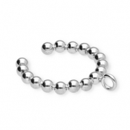 BY31® Boucles d'oreilles en acier inox ear cuff boules avec anneau Argenté