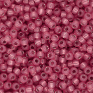 Perles de rocailles Miyuki 8/0 Silverlined Alabaster Dyed Dark Rose 8-645