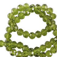 Perles à facettes 3x2mm disque Heishi Vert malachie-pearl shine coating