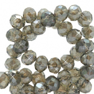 Perles à facettes 4x3mm disque Heishi Rose greige-pearl shine coating