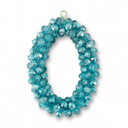 Boucles pendentifs facettées ovale Turquoise