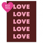BY31® Cartes à bijoux "Love" Marron foncé-rose foncé