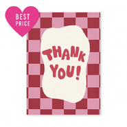 BY31® Cartes à bijoux "Thank you" Rose foncé-rouge rouille-blanc cassé