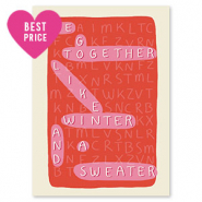 Cartes à bijoux "We go together..." Rouge-rose-blanc cassé