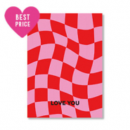 Cartes à bijoux "Love you" Rose-rouge