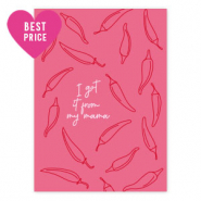 Cartes à bijoux "I got it from my mama" Rose vif