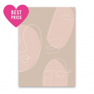 Cartes à bijoux visages Rose clair-rose