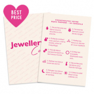 Cartes à bijoux "Jewellery care" Français Blanc cassé-rose