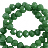Perles à facettes 4x3mm disque Heishi Vert cadmium-pearl shine coating