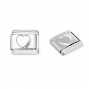 Apprêts en acier inox breloques pour bracelet italien cœur Argenté