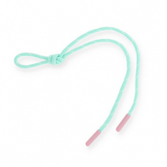Porte-cl&eacute;s paracorde Vert menthe-blanc-rose clair