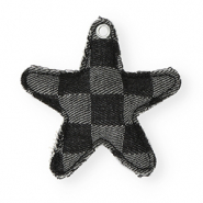 Pendentifs accroche-regard &eacute;toile denim-look Noir-gris