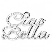 Breloques en métal "Ciao Bella" Argenté